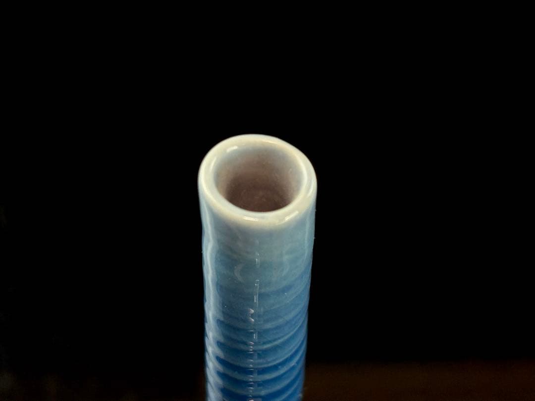 九谷焼 人間国宝【徳田八十吉】(正彦)作 鶴首彩釉 花入 共箱共布R711239