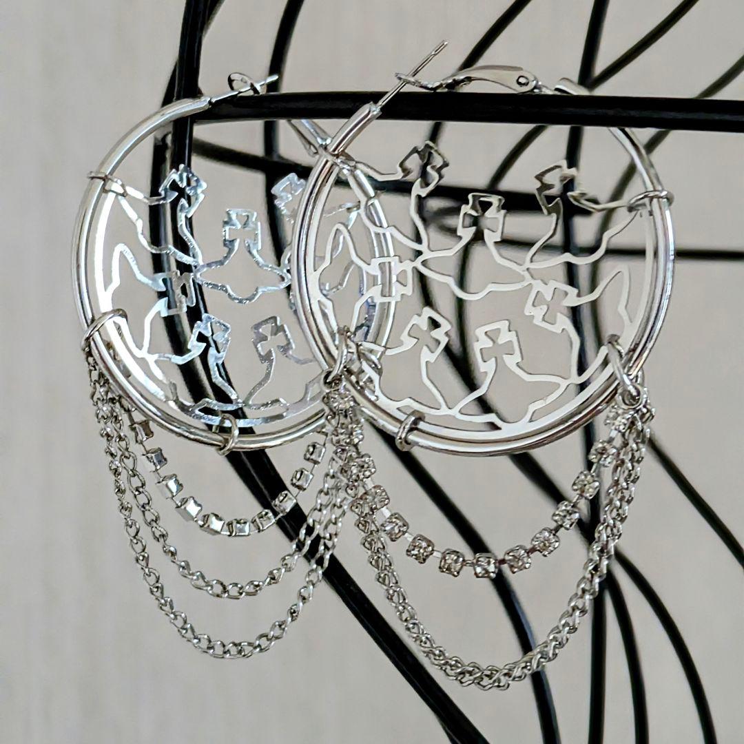vivienne westwood 透かし彫り ORB クリスタル フープピアス