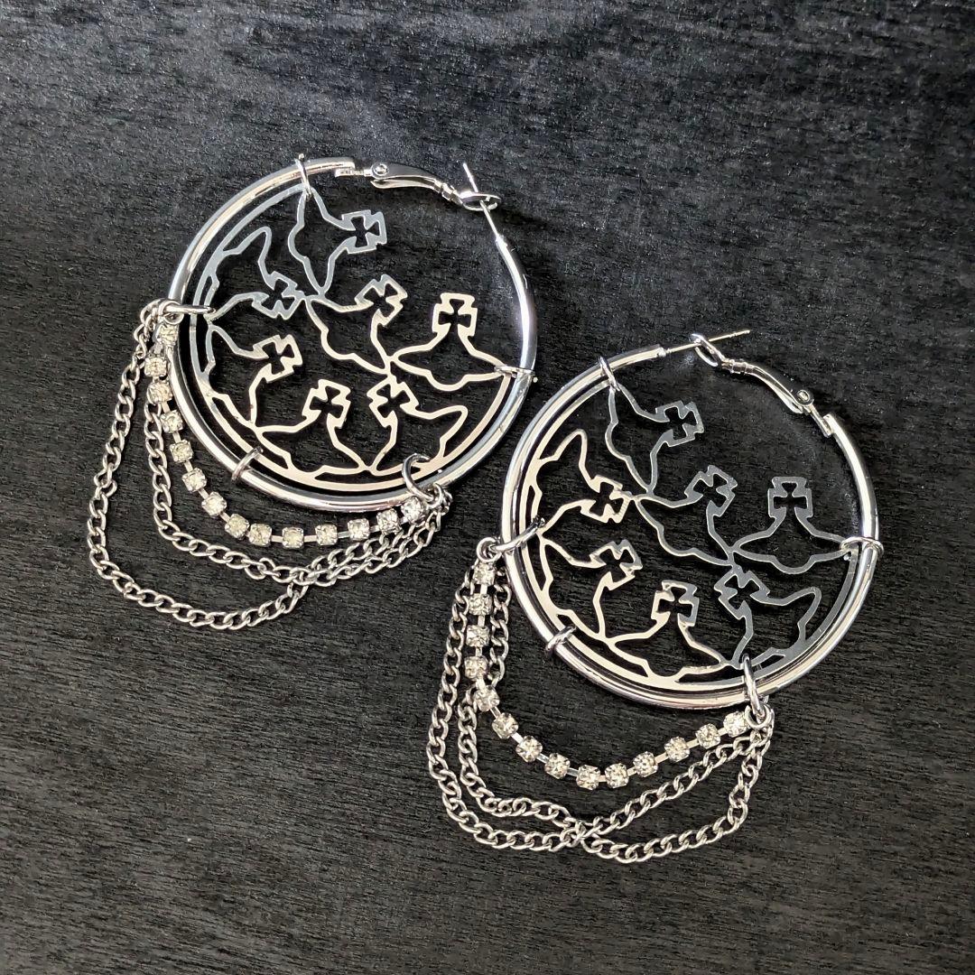 vivienne westwood 透かし彫り ORB クリスタル フープピアス