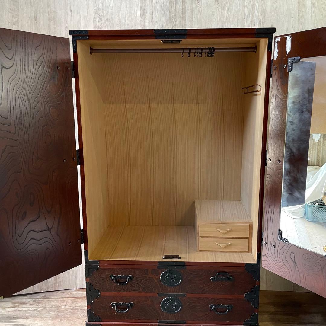 駿河民芸 駿河民藝 ワードローブ 欅材 時代箪笥 昭和レトロ 和製アンティーク