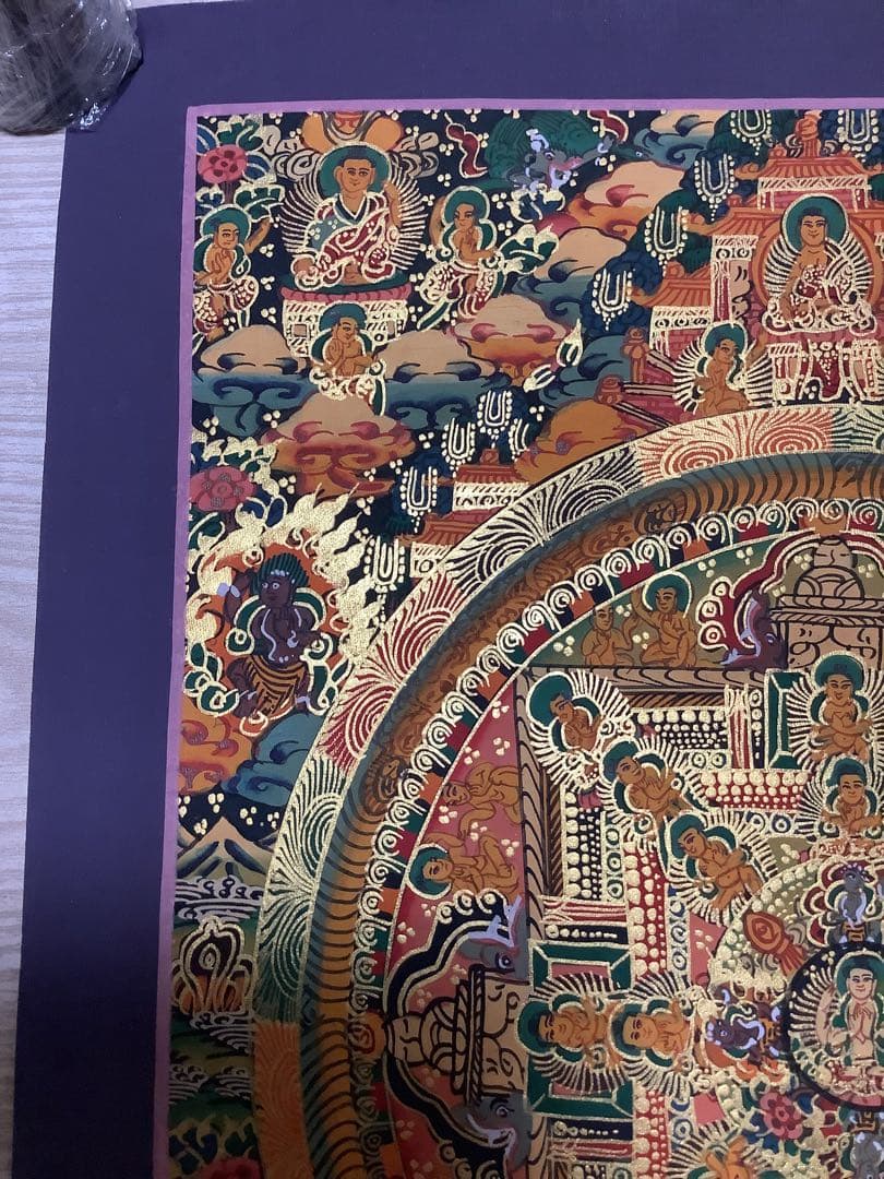 《 チベット密教　新品　1点物 》 手描き　曼荼羅　仏陀　釈迦　仏画　仏教　d6