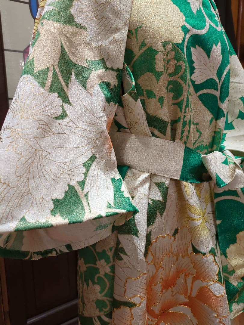 着物リメイクノースリーブワンピース＆羽織