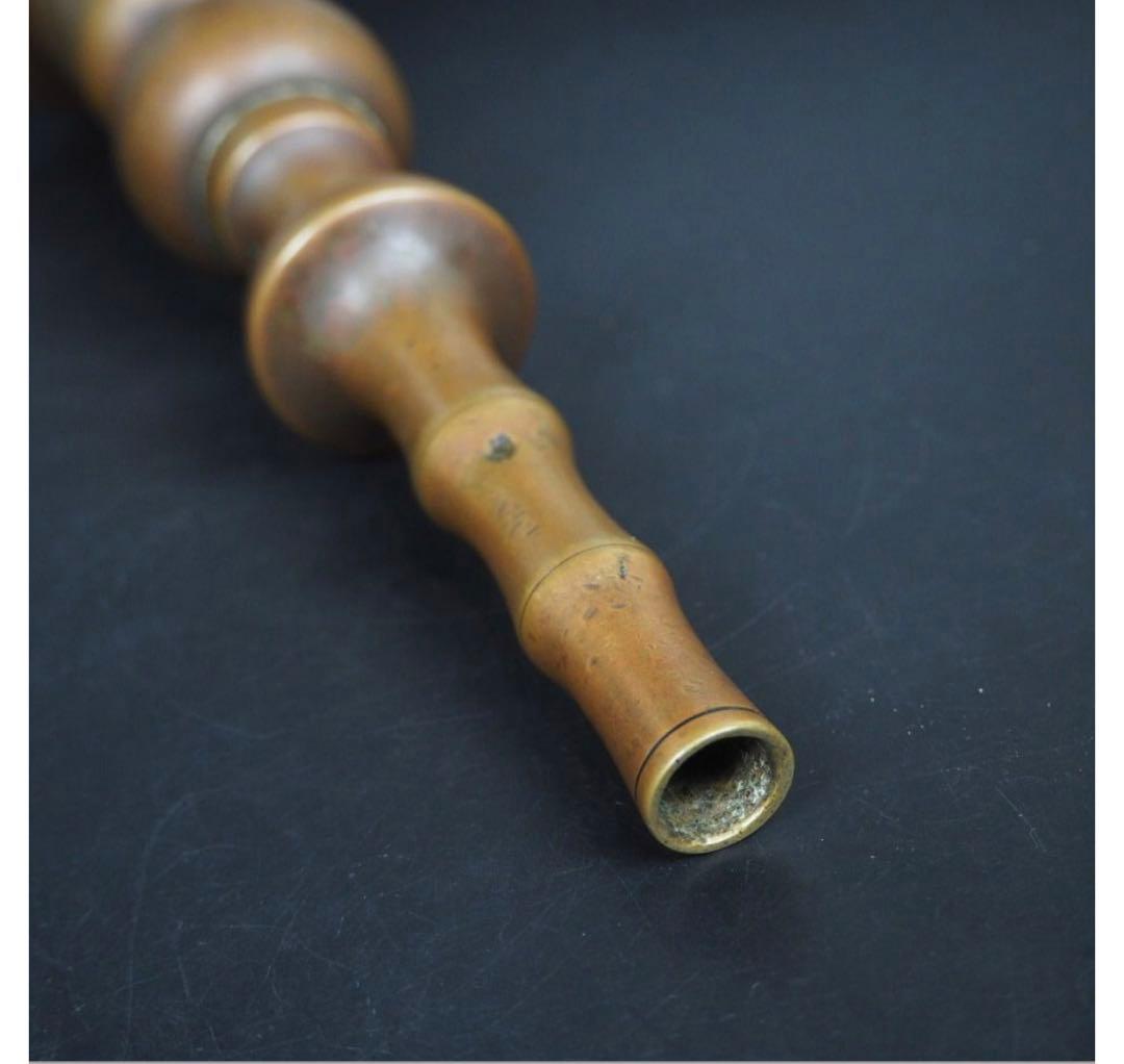 送料無料 江戸～明治　古銅燭台　35.5ｃｍ　 仏教美術