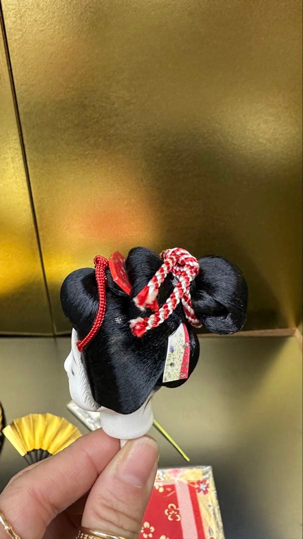 舞妓さん　キメコミ人形材料セット　豆扇子　かんざし付き