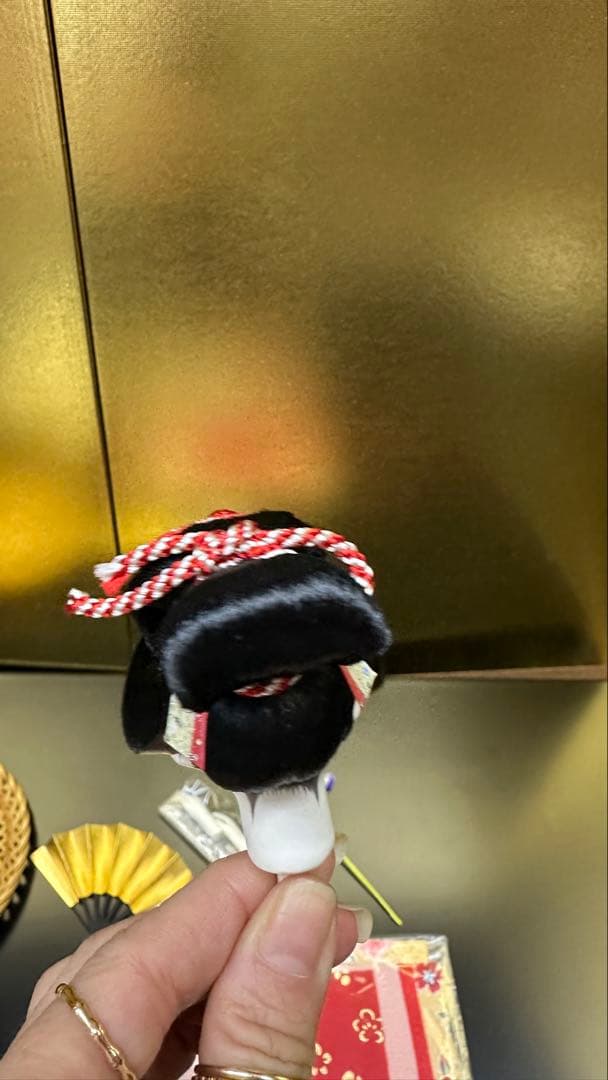 舞妓さん　キメコミ人形材料セット　豆扇子　かんざし付き