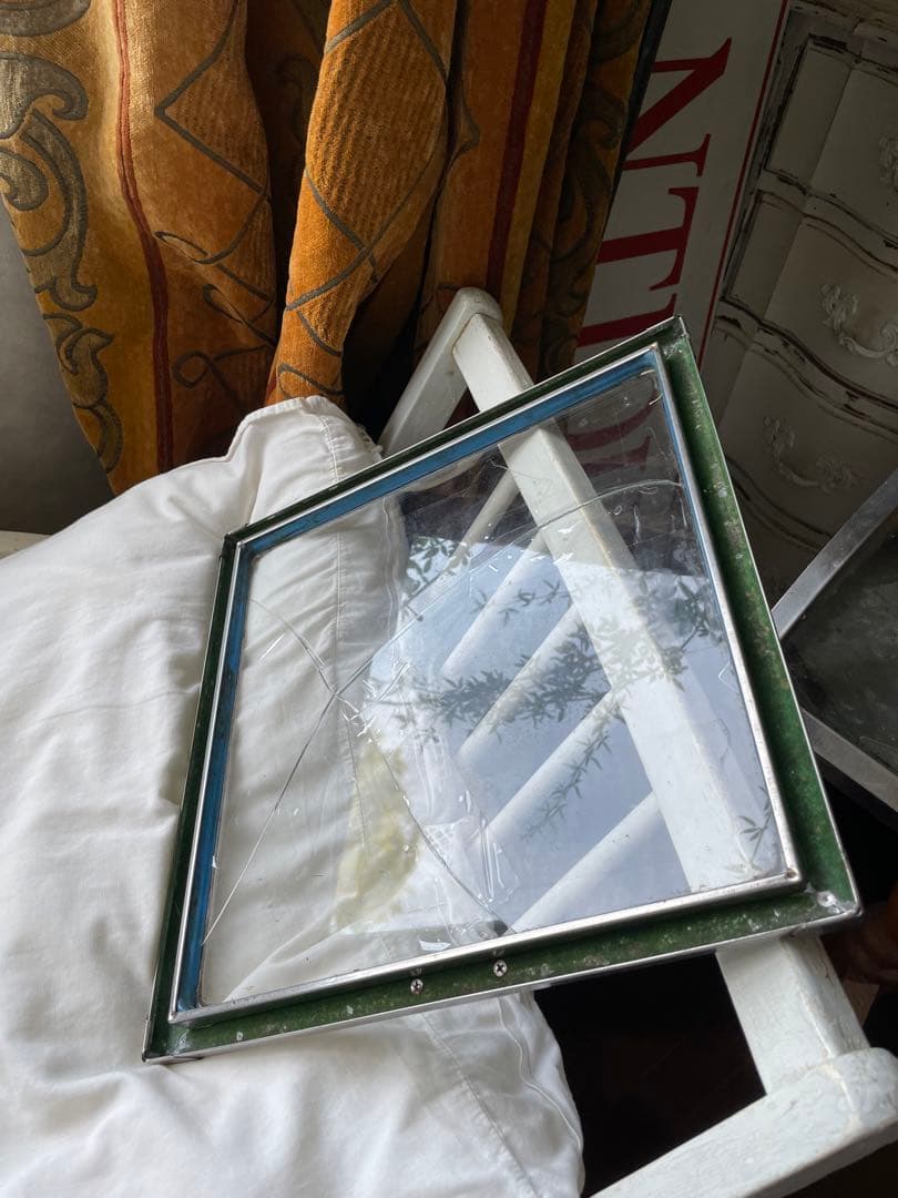 フランス　アンティーク　ディスプレイ　ショー　ケース　ガラス　ブリキ　お菓子レア