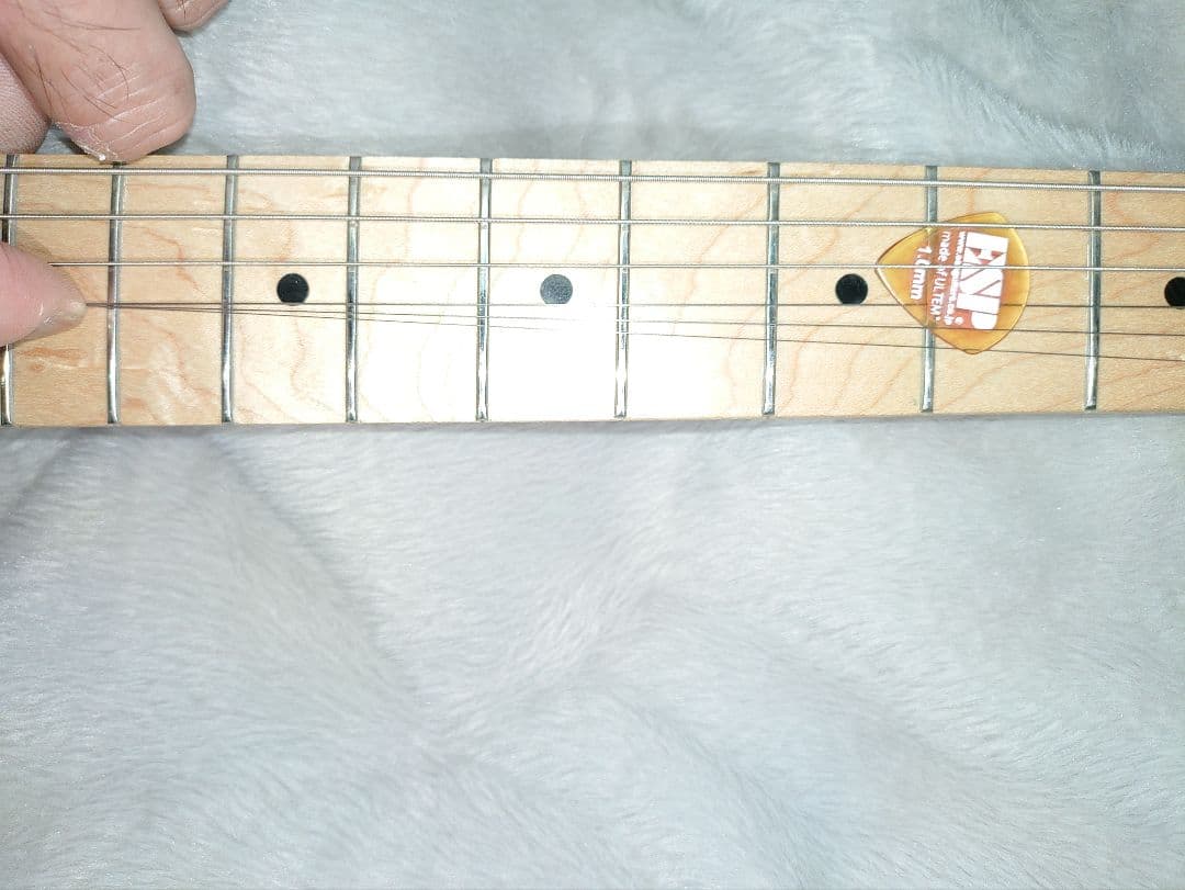 エレキギター 自作フランケン赤黒ストライプデザイン