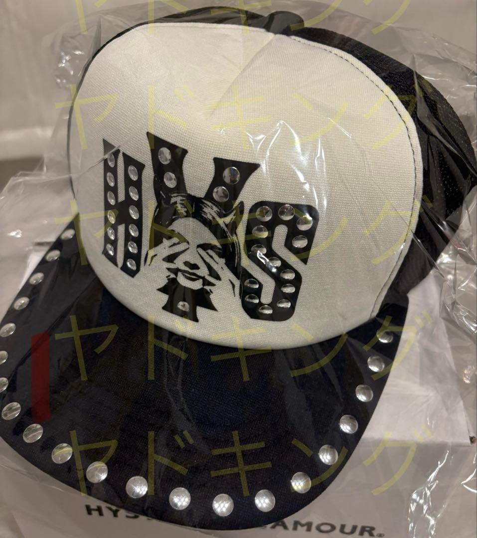 ヒステリックグラマー SEE NO EVIL スタッズメッシュキャップ　ブラック