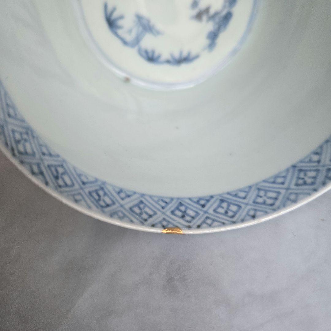 大ぶり　古伊万里　染付　蛸唐草　猪口　蕎麦猪口　骨董　アンティーク　江戸時代