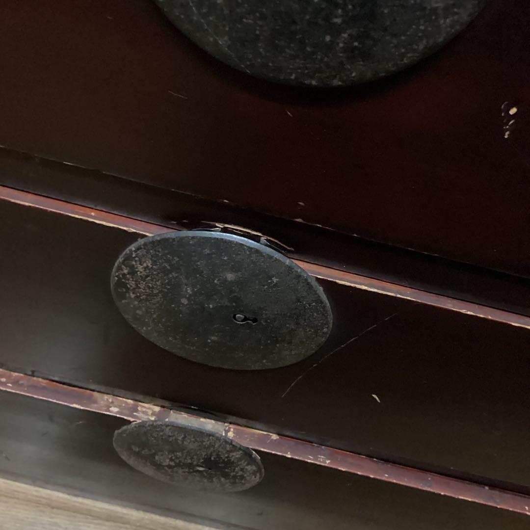 レトロ　金具付き木製タンス