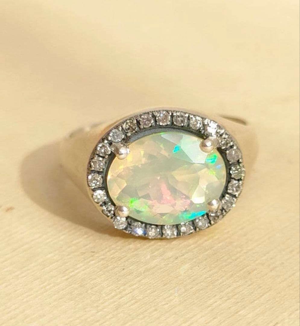 adlin hue アドリンヒュー　オパール　ダイヤ　シルバーリング