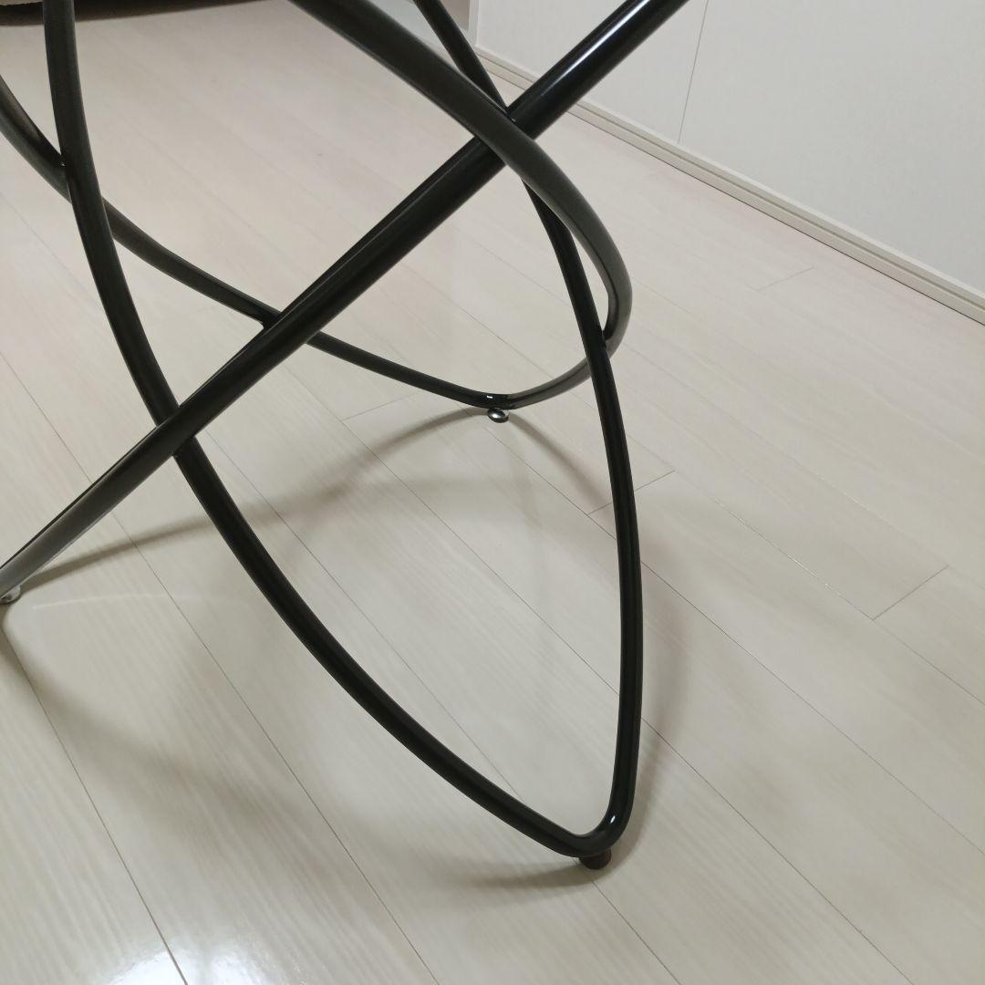 円形ガラス天板 ダイニングテーブル