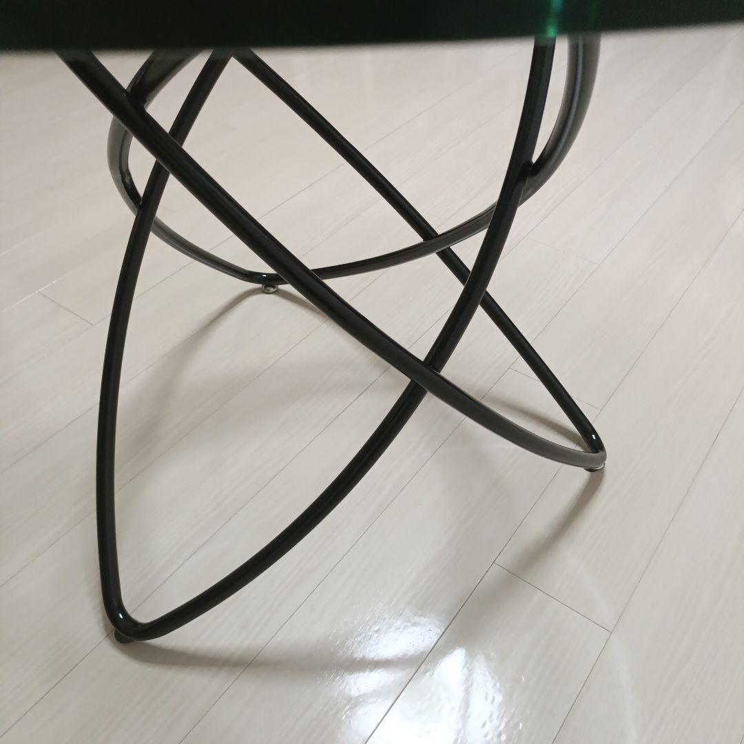 円形ガラス天板 ダイニングテーブル