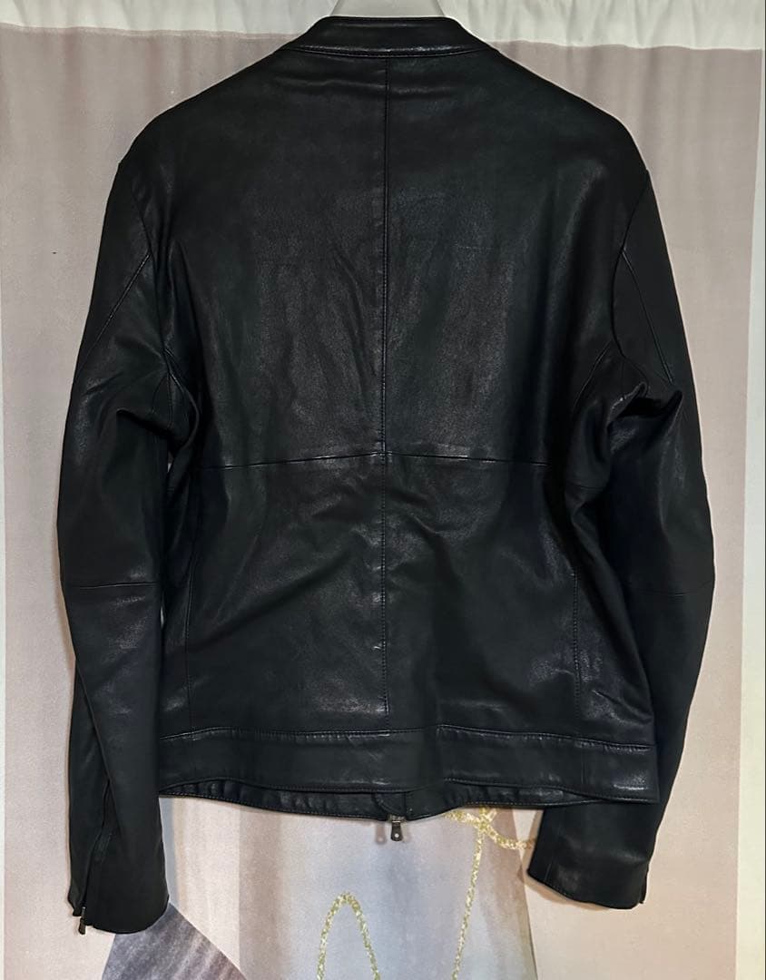 ユナイテッドアローズ トウキョウ ラムレザー シングルライダース ネイビー