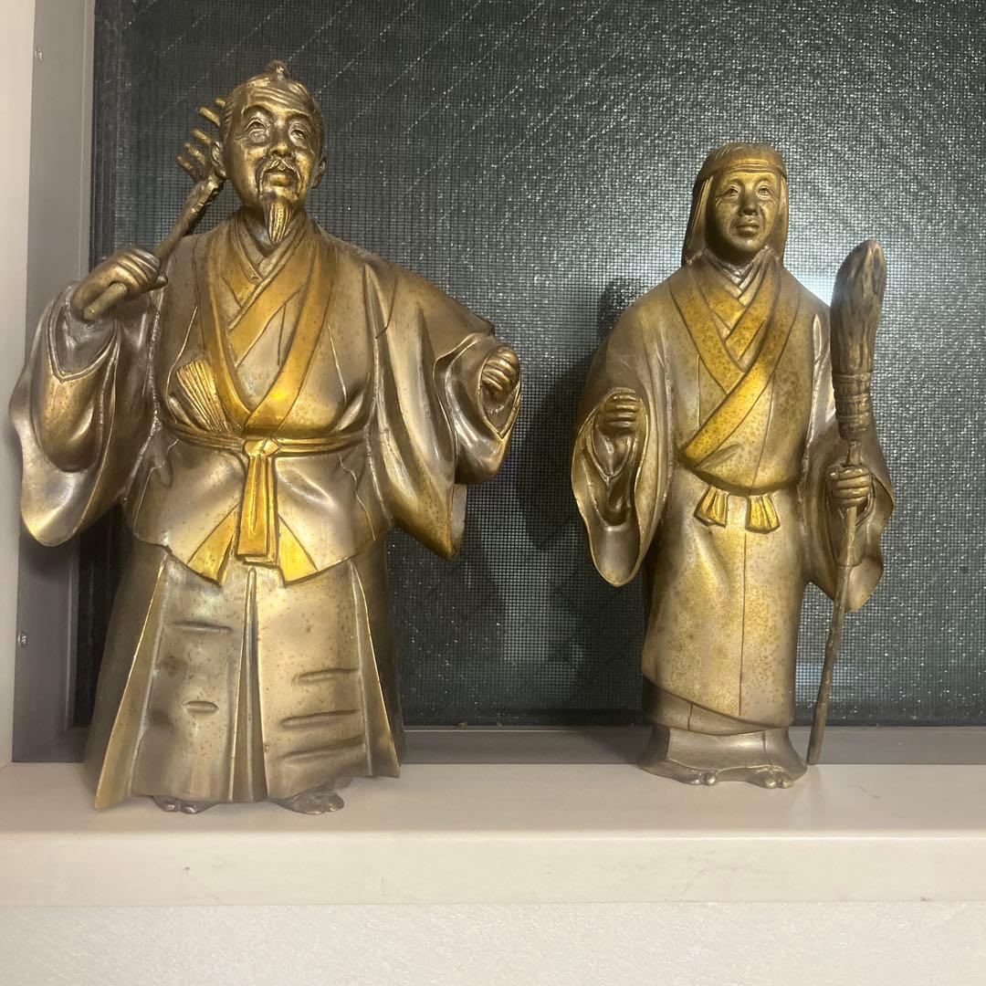 日本の伝統的金属製像 2体セット