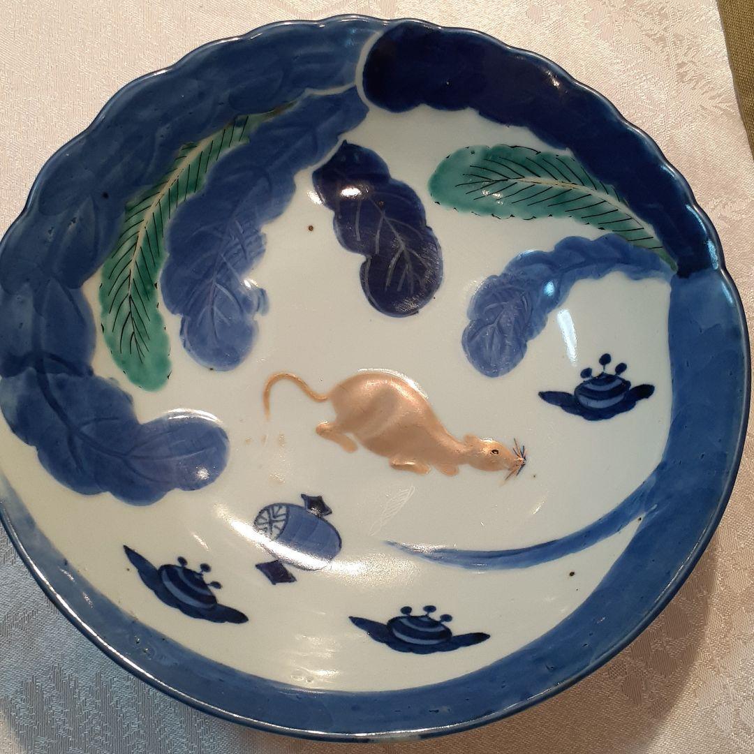 お値打ち❤️古伊万里ねずみ大根紋様盛り鉢