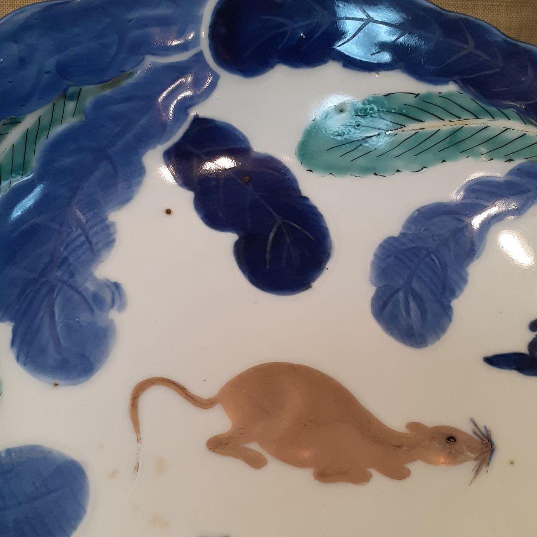 お値打ち❤️古伊万里ねずみ大根紋様盛り鉢