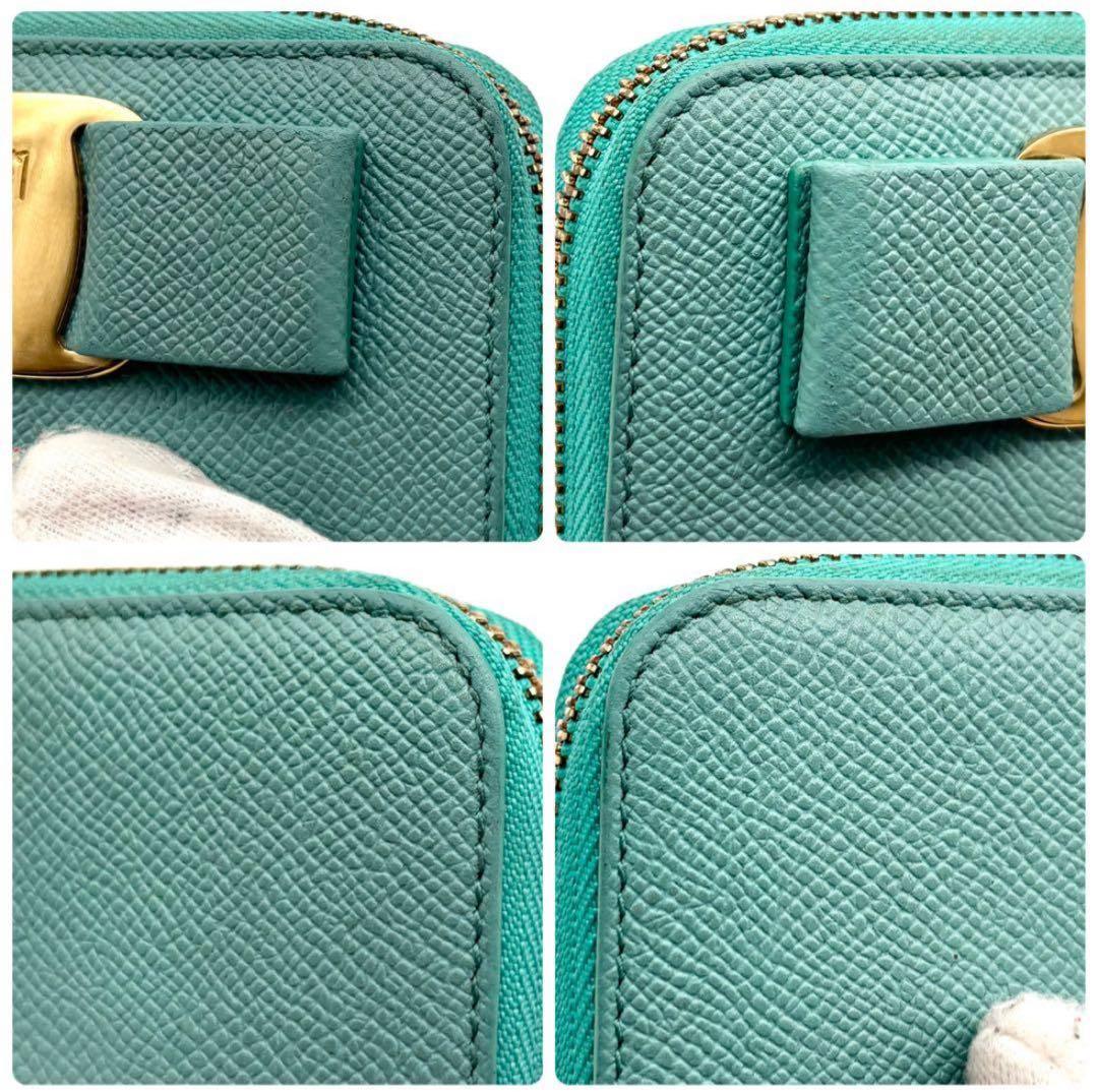 美品✨フェラガモ ヴァラリボン ケース コンパクトウォレット グリーン