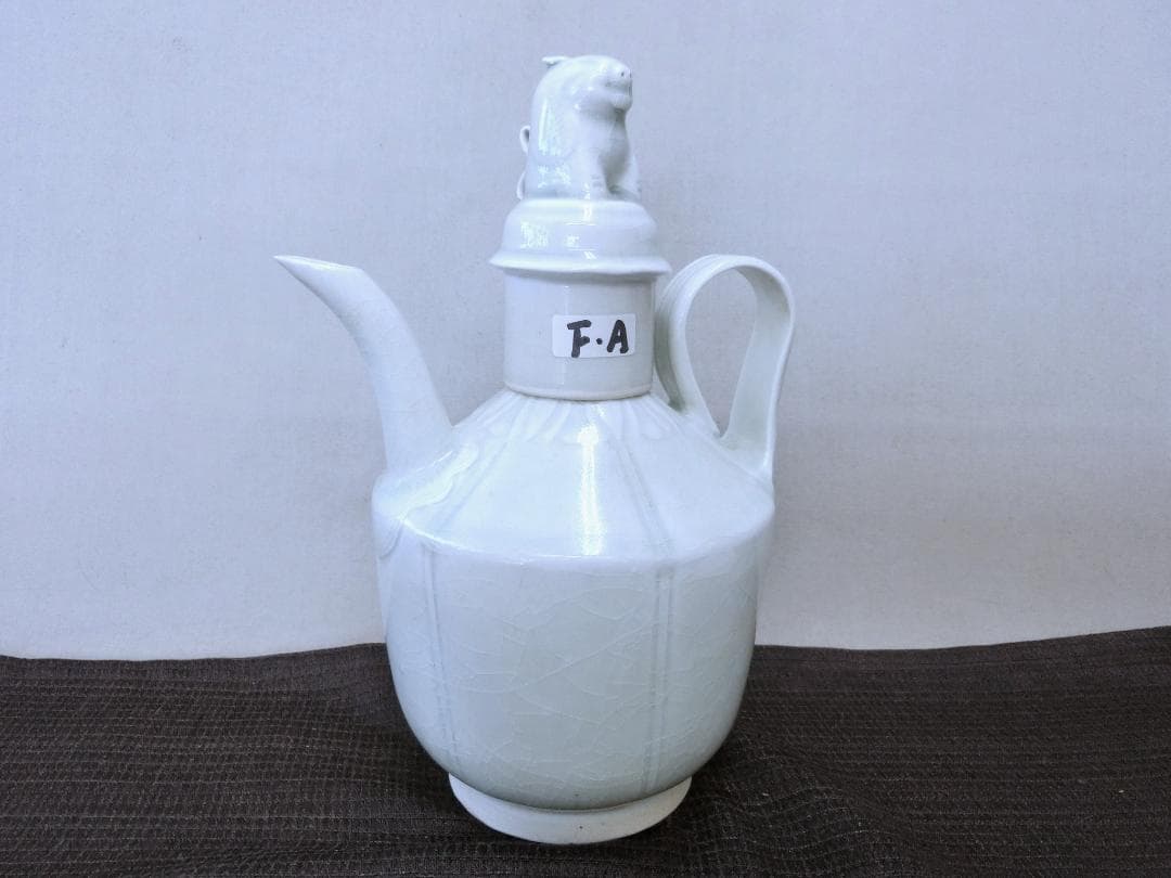 処分価20（火）22時まで【水注　水差　蓋付獣姿・FA・中国　酒器】◆古董骨董