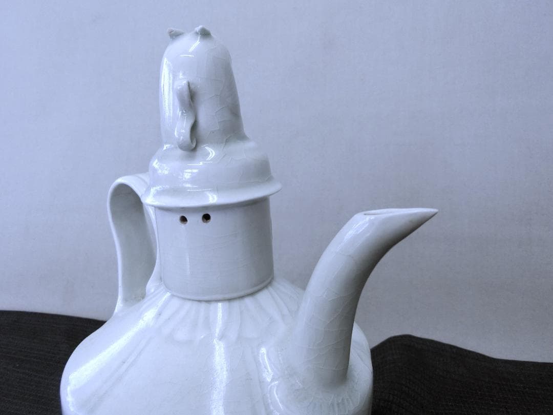 処分価20（火）22時まで【水注　水差　蓋付獣姿・FA・中国　酒器】◆古董骨董