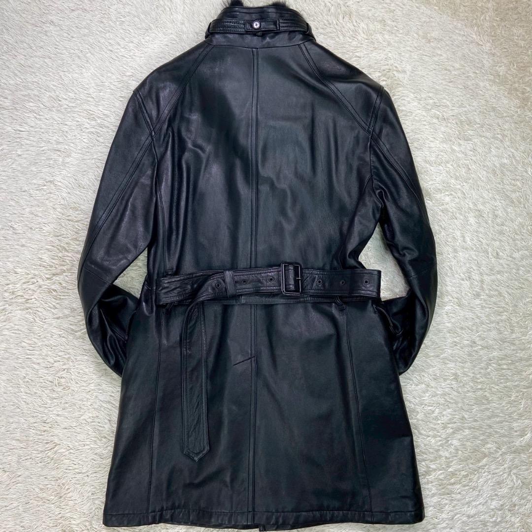 【極希少LL!!欠品無し!】バーバリーブラックレーベル レザーコート ムートン