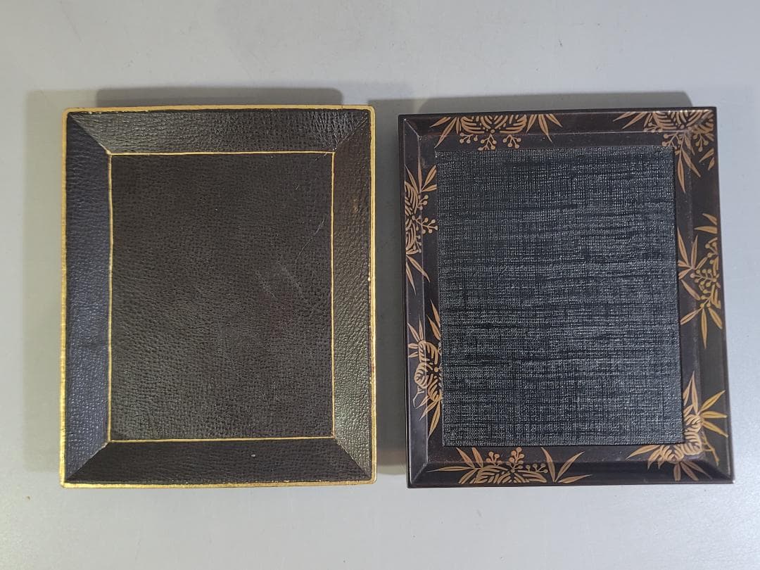 蒔絵 小箱 台付 二件 美品 DT701