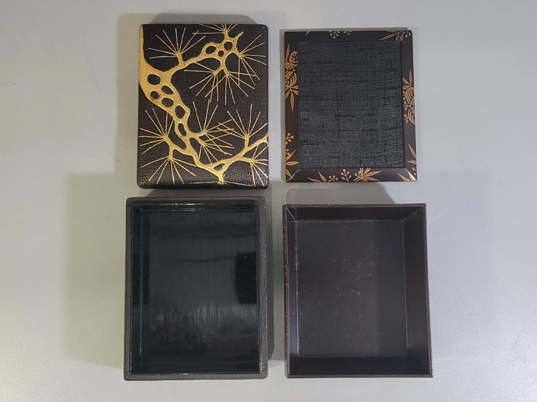 蒔絵 小箱 台付 二件 美品 DT701