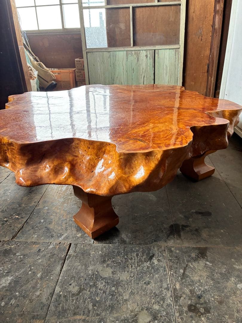 自然木座卓　コーヒーテーブル　天然木