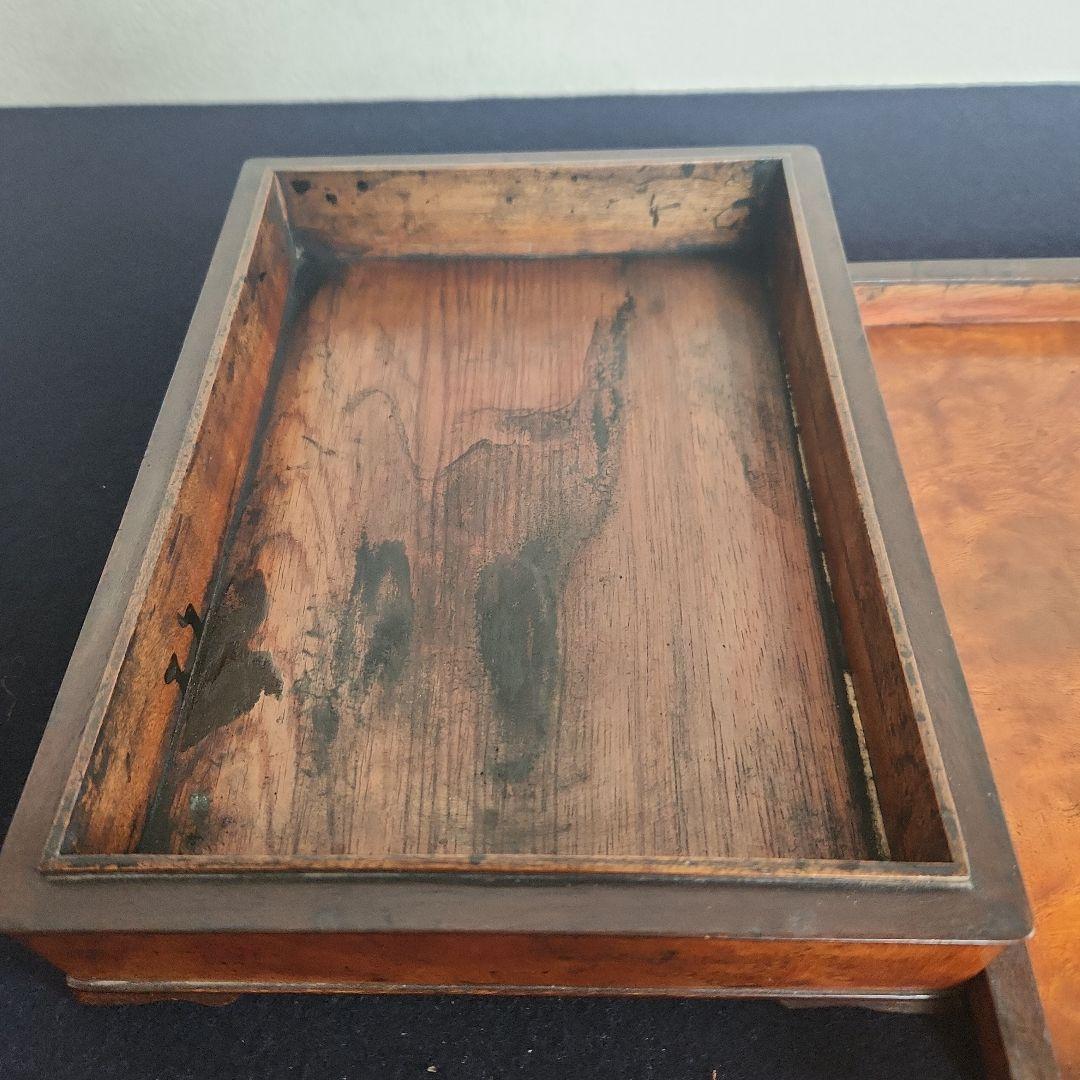 江戸指物‥玉杢‥ブドウ杢‥硯箱