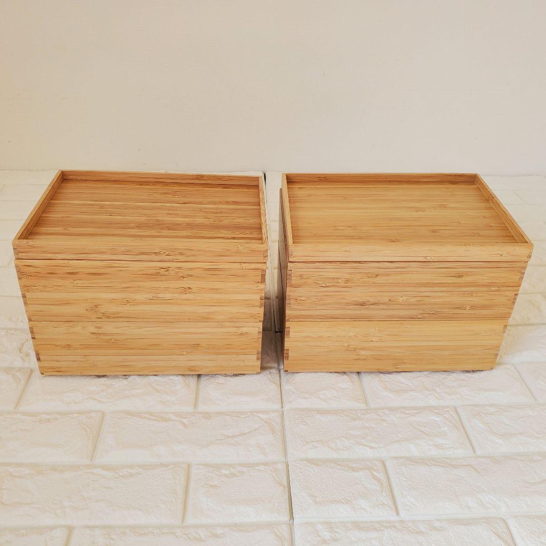 極美品 無印良品 14点セット 重なる竹材長方形ボックス 収納ボックス 小物入れ