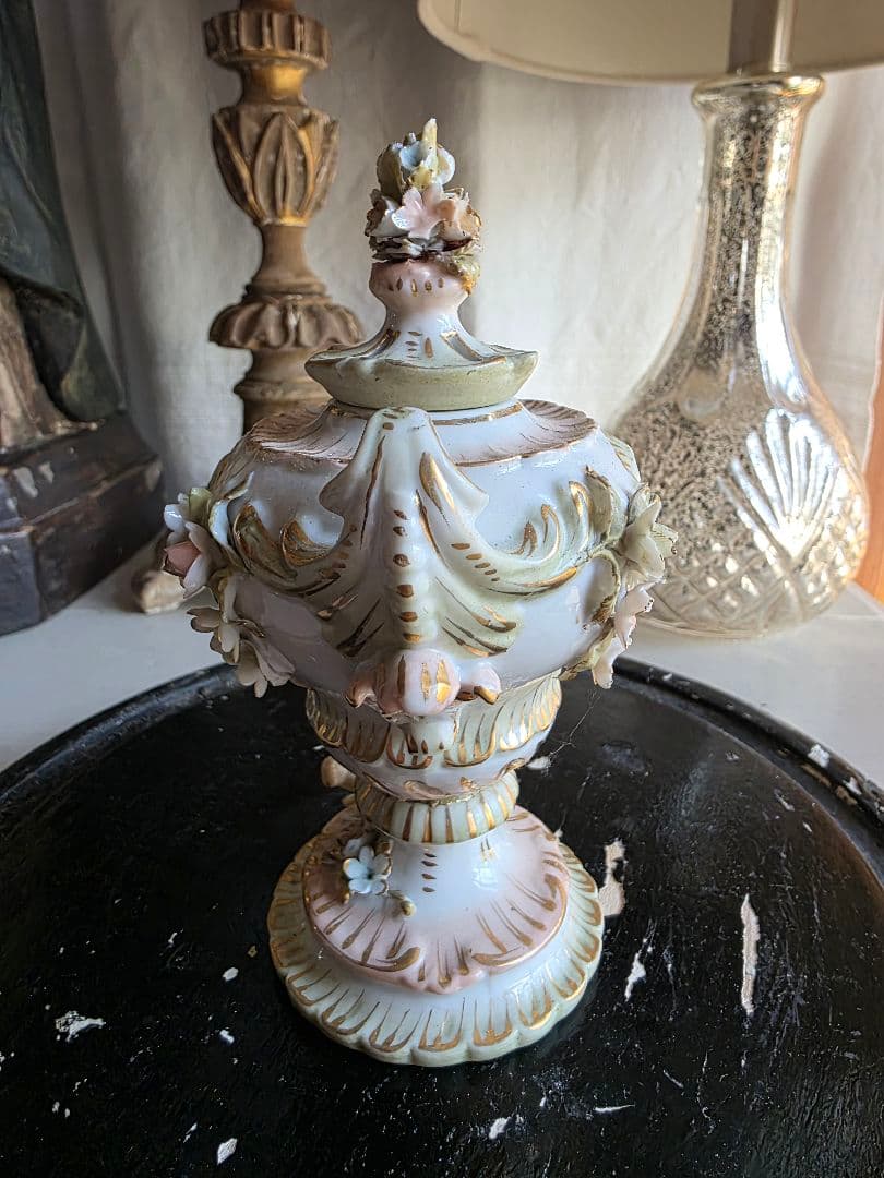 フランスアンティーク 陶器のポプリポット