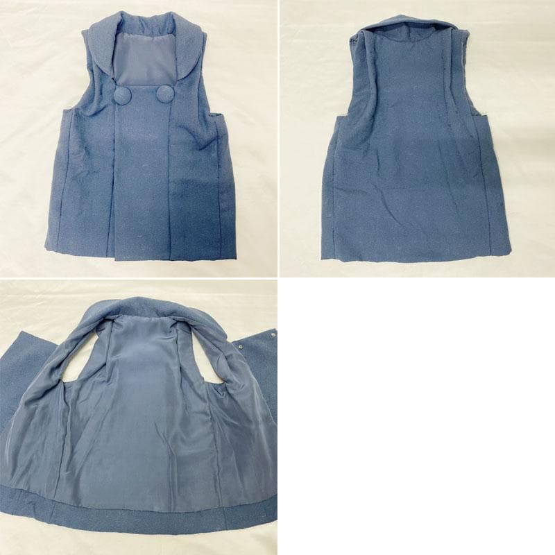 508ag78◎七五三 三歳 女の子 アンティーク着物&被布 レトロ 扇 赤◎