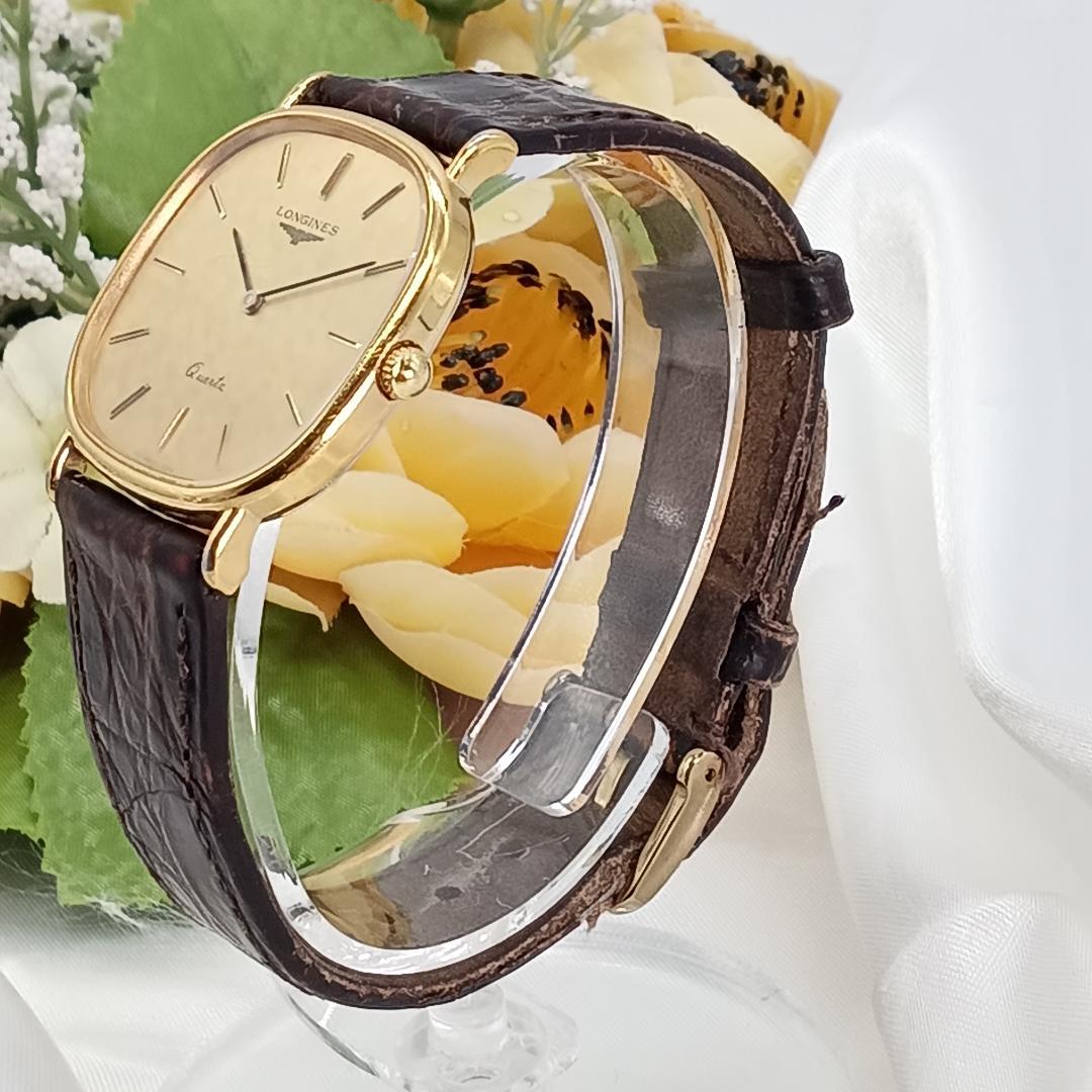 稼働品 LONGINES ロンジン クォーツ 腕時計 ゴールド スクエア