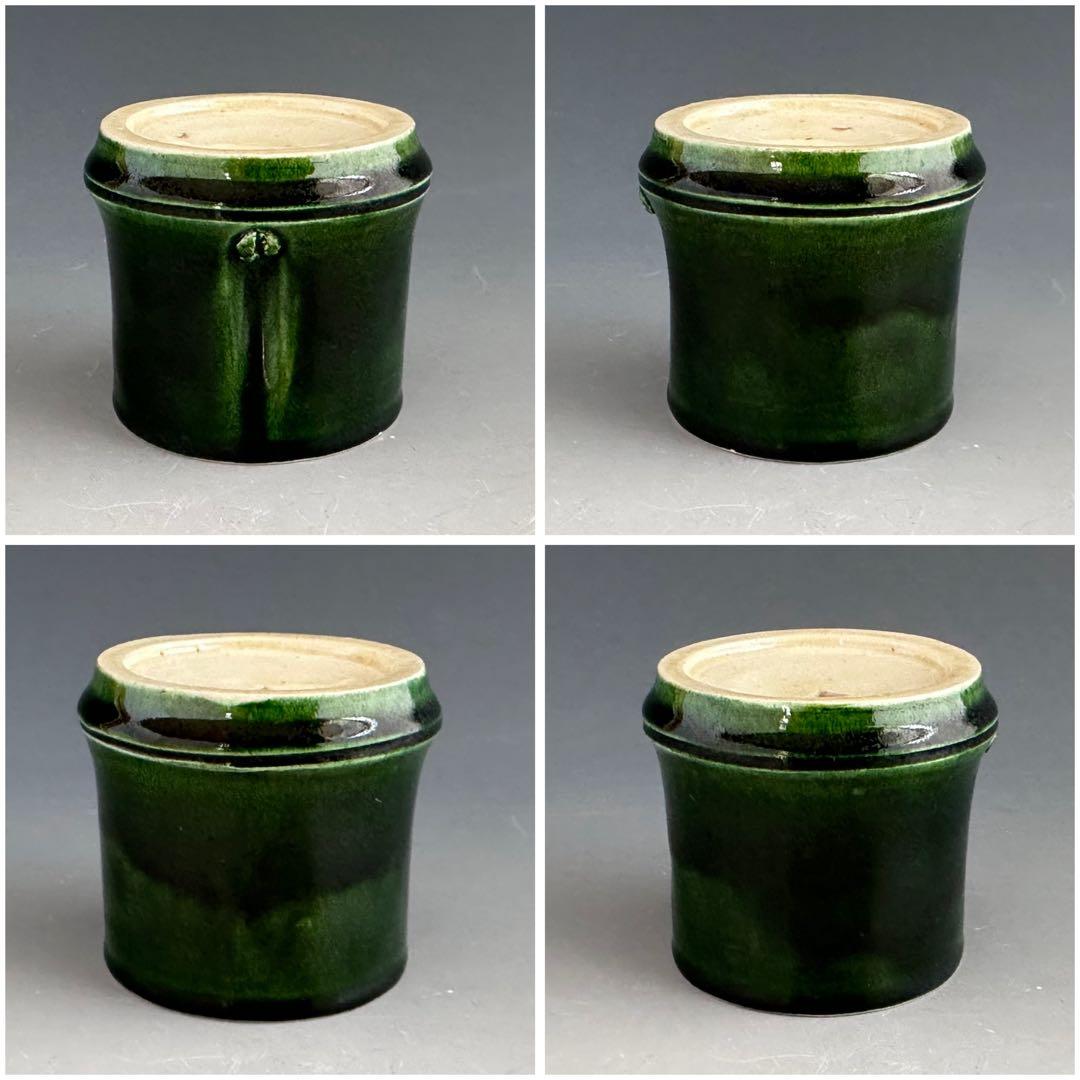 茶道具　竹節　蓋置　9代　大樋長左衛門　共箱　陶芸　楽焼　金沢　茶会