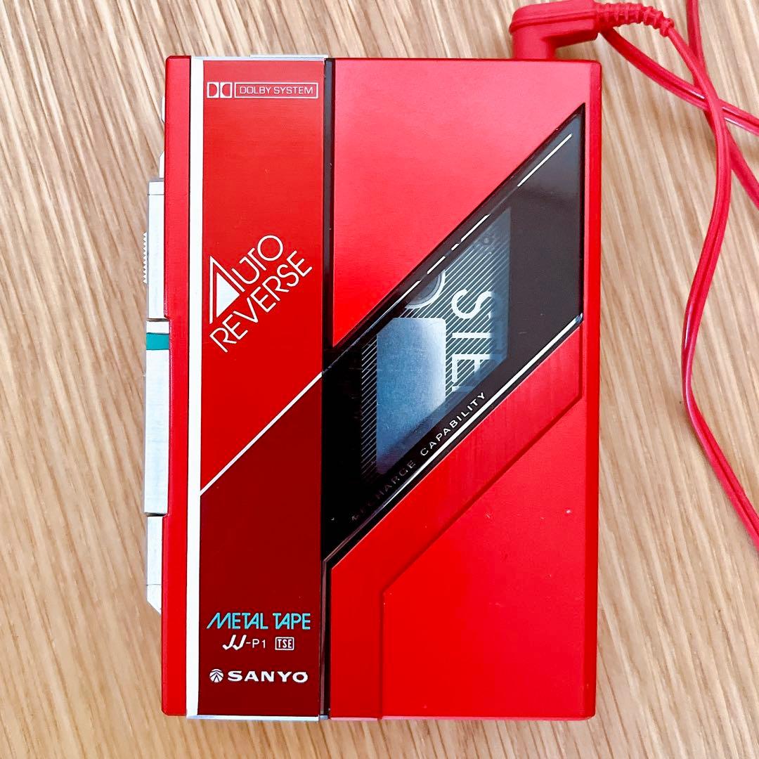 激レア SANYO JJ-P1 カセットプレーヤー レッド