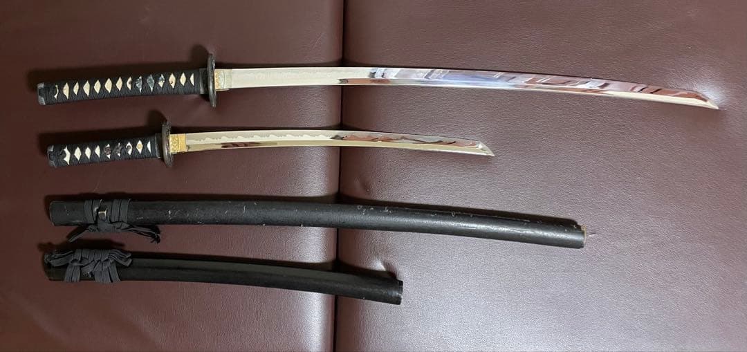 模造刀　居合刀　刀掛け　螺鈿　武具　v311