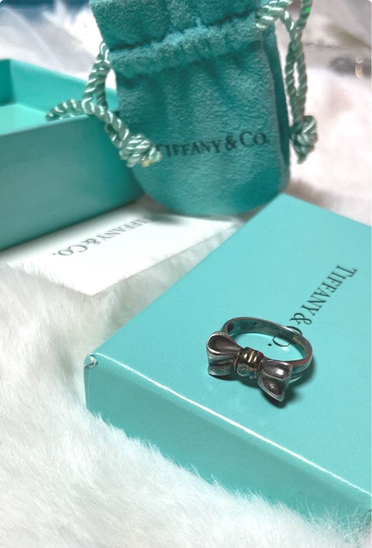 Tiffany & Co. リボンリング 925/750 3.7g サイズ5