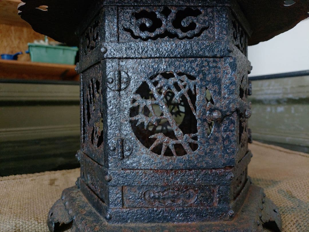 吊り灯籠　蝉つき　　アンティーク　雑貨　骨董　吊灯籠　灯り　照明　庭　インテリア