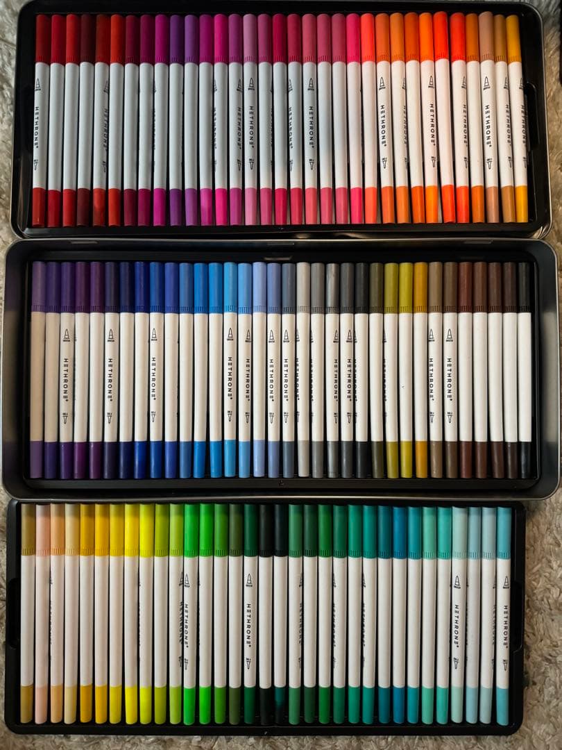 筆記具 Hethrone 100 Dual Tip Brush Pens