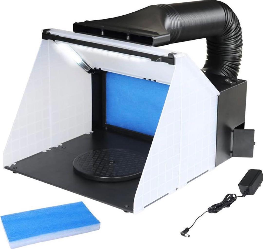 塗装ブース LED照明・フィルター付きエアブラシケース