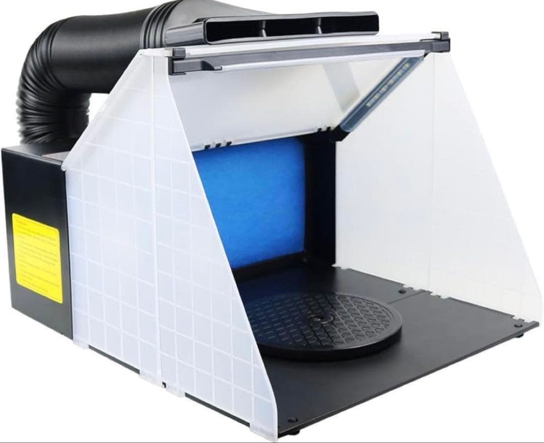 塗装ブース LED照明・フィルター付きエアブラシケース