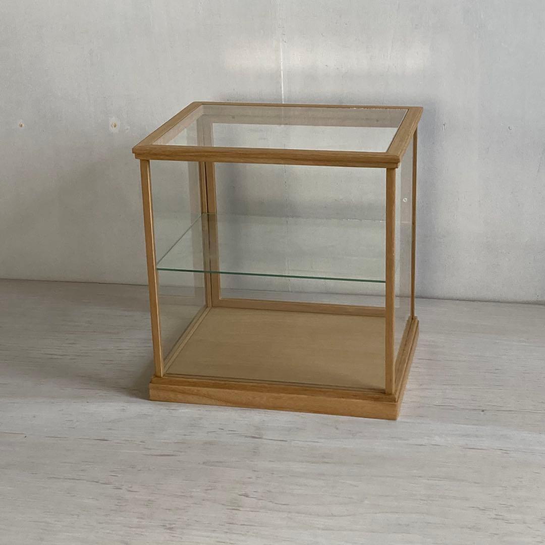 g301 古い木製 ガラスケース 2段 卓上 ショーケース 展示ケース 店舗什器