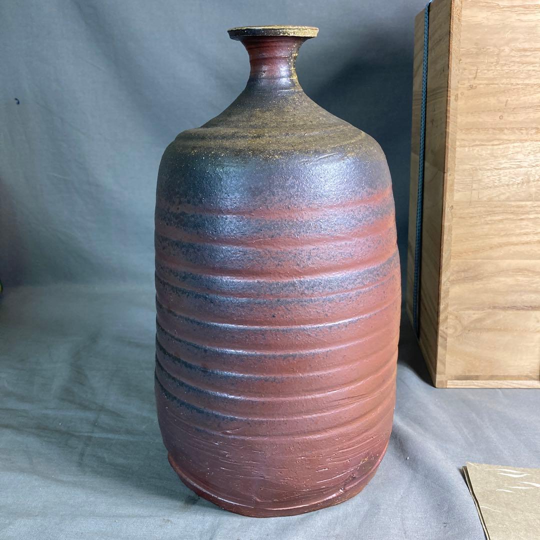 【堀川恭平】備前焼の伝統　日本の名窯　南山窯　堀川恭平作　備前　焼き〆特大徳利