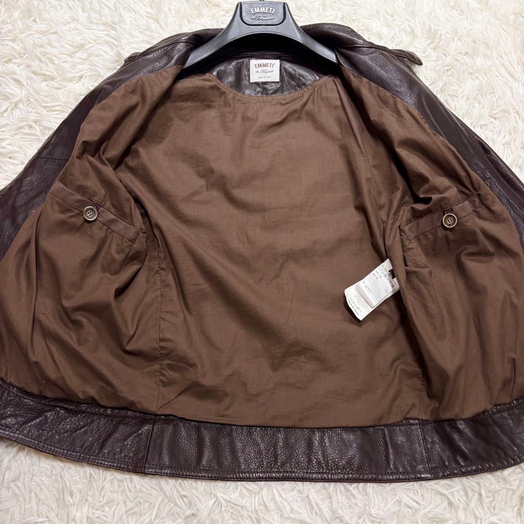 EMMETI JURI レザージャケット　シングルライダース　48