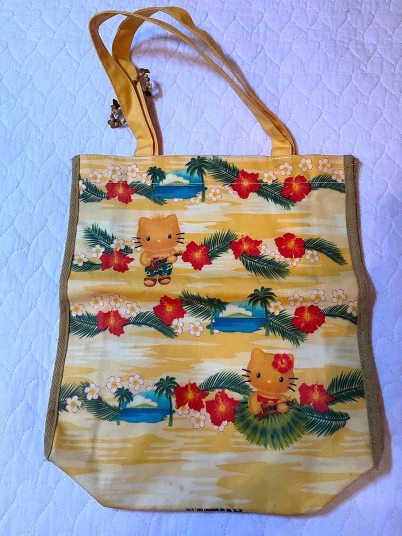 【新品未使用】日焼けキティ　ハイビスカス　トートバッグ　レトロキティ　ダニエル