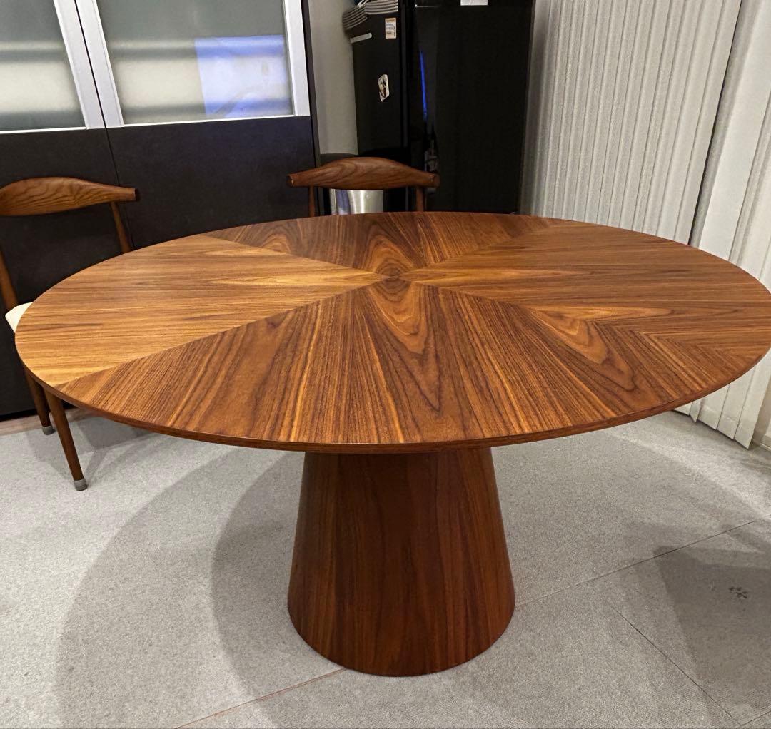 値下げ⭐︎美品　アルモニア ウォルナット円形ダイニングテーブル120センチ