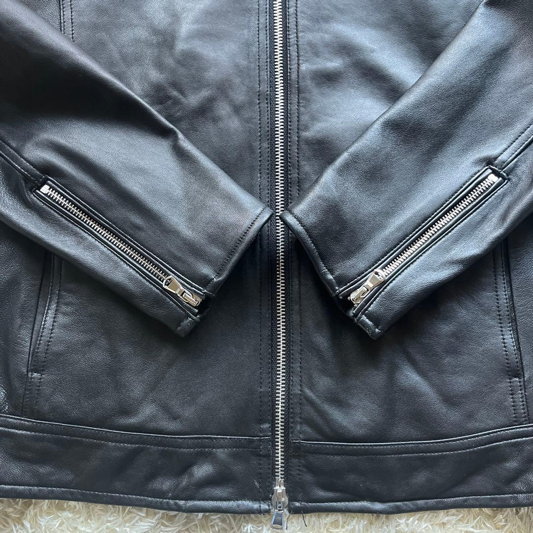 名作　ナノユニバース　Lサイズ　シングルライダース　羊革　ラム　ワンダーライト