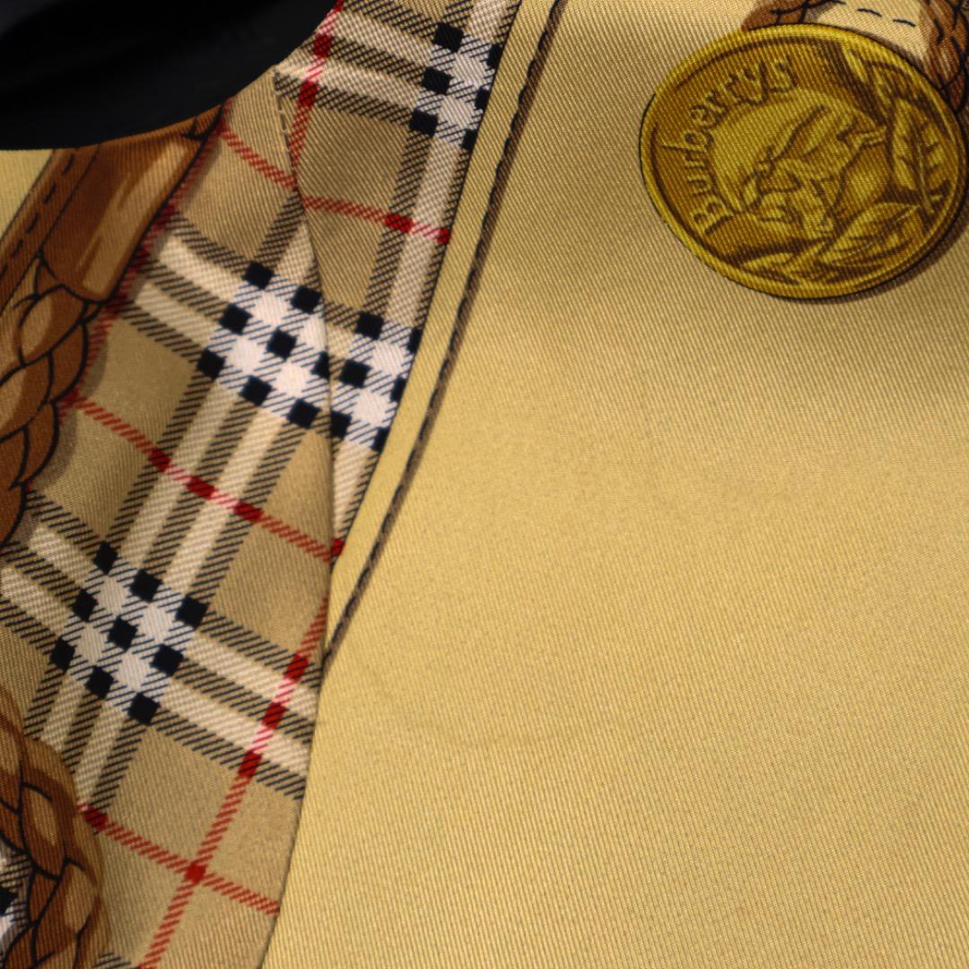 H3296◾️バーバリーズ　総柄スカーフモチーフベスト　ジレ　シルク100%