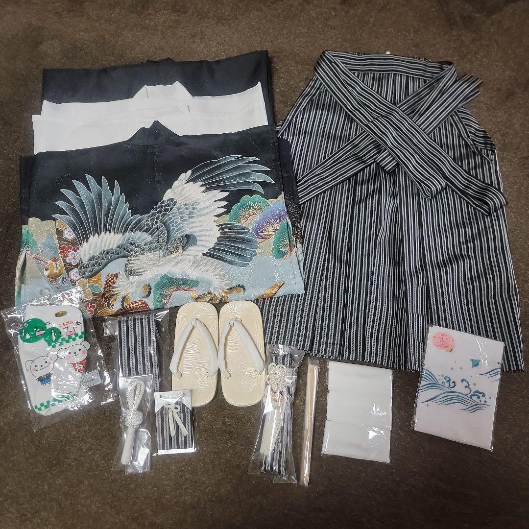 七五三 男の子 着物セット 兜と鷹のデザイン