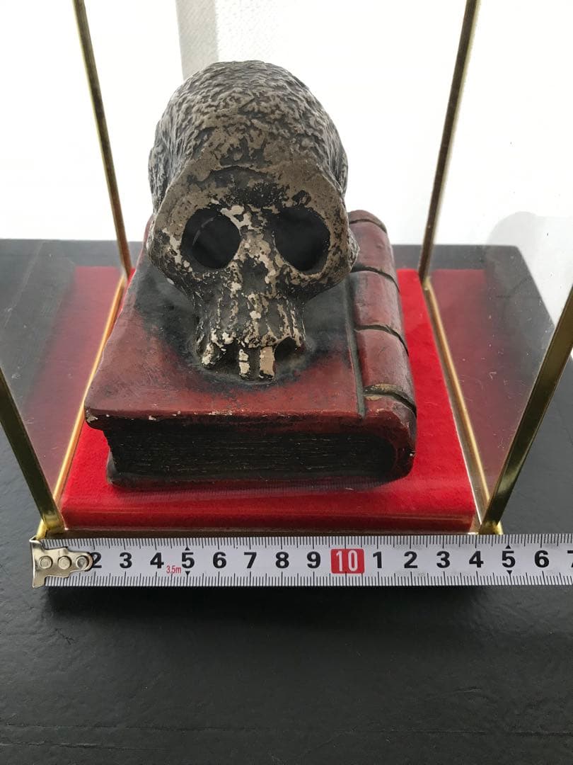 希少 京焼 野晒し髑髏 ドクロ 在銘 置物 陶器 昭和 骨董 珍品 レア